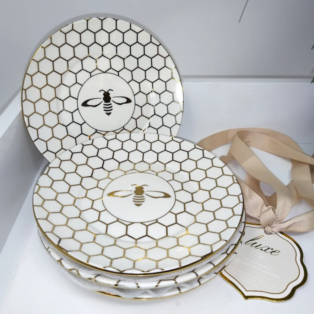 Luxe by Ciroa Porcelain Honeycomb Saucers